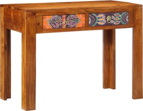 vidaXL Íróasztal Barna 100 x 50 x 75 cm Tömör Akácfa és Műanyag Fa