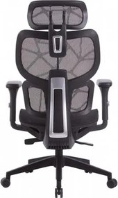 Irodai forgószék, hálós ülőlap és háttámla, fekete műanyag lábkereszt, Humantech, fekete (BBSZV429)