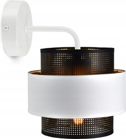 Fali lámpa Glamour Fehér Fekete Arany