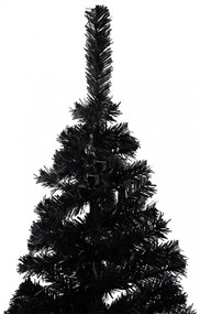 fekete PVC műkarácsonyfa állvánnyal 120 cm