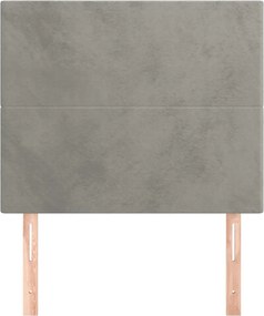 világosszürke bársony fejtámla 90x5x118/128 cm