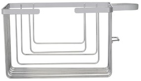 Fényes ezüstszínű öntapadós rozsdamentes acél fürdőszobai polc Valognes – Wenko