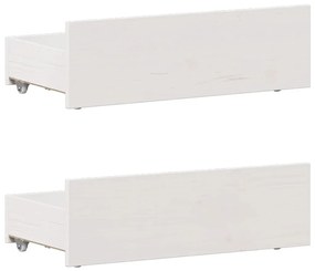 fehér tömör fenyőfa fejtámlás ágykeret matrac nélkül 75x190 cm