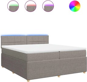 vidaXL tópszínű szövet rugós ágy matraccal 200 x 200 cm