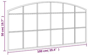 fekete ívelt vas fali tükör 100 x 50 cm