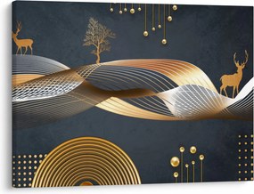 Kép - Grafika szarvassal (70x50 cm)