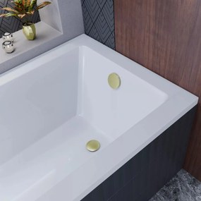 Flow Brushed Gold Click-clack slim kádszifon szett, szálcsiszolt arany színű fém elemekkel