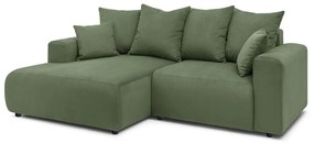 Zöld bársony sarokkanapé Enjoy – Bobochic Paris