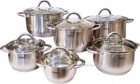 Edénykészlet Hoffner Rozsdamentes Acél Edények 12 db-os 4361