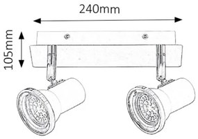 Rabalux 5498 - LED Fürdőszobai spotlámpa STEVE 2xGU10/4,5W/230V