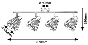 Rabalux 73070 - Spotlámpa EMERENCIA 4xE14/40W/230V