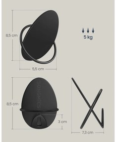 Fali fogas 4 db, falra szerelhető, fekete