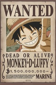 Plakát One Piece - Wanted Luffy, (61 x 91.5 cm)