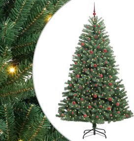 vidaXL Műanyag Hajtogatós Karácsonyfa Zöld 240 cm PVC és fém