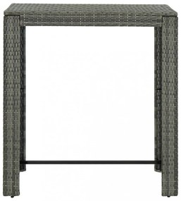 7 részes szürke polyrattan kerti bárszett párnákkal