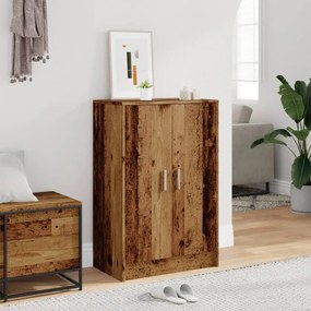 antik fa színű szerelt fa cipősszekrény 60 x 35 x 92 cm