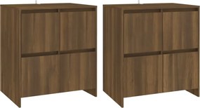 vidaXL 2 db barna tölgyszínű forgácslap tálalószekrény 70 x 41 x 75 cm