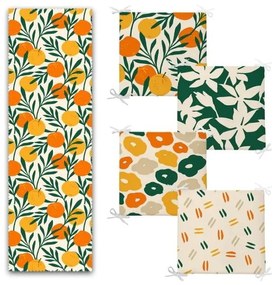 Asztali futó és székpárna szett 5 db-os Orange – Mila Home