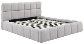 Szürke Bouclé Franciaágy Ágyneműtartóval. 160x200 MURACJA