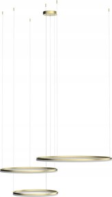 Sárgaréz függeszték lámpa 3 kör véggel, állítható színnel Halo távirányító