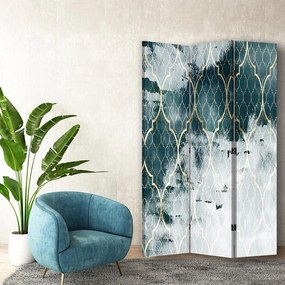 Gario Paraván Marokkói lóhere türkizkék színben Méret: 145 x 170 cm, Kivitelezés: Klasszikus paraván