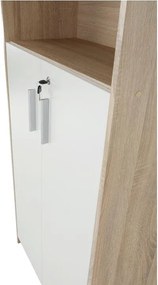 Irattartó zárható szekrénnyel, sonoma tölgy/fehér, JOHAN 2 NEW 10