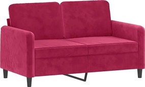 vidaXL kétszemélyes bordó bársony kanapé 120 cm