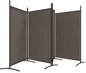 4 paneles antracitszürke szövet térelválasztó 346x180 cm