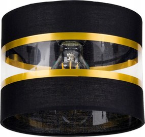 Lámpabúra fekete-arany E27-es kerek