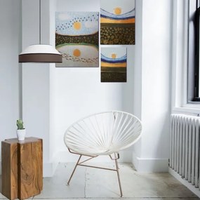 Csillár zsinóron MANISO 1xE27/60W/230V átm. 45 cm fehér/barna