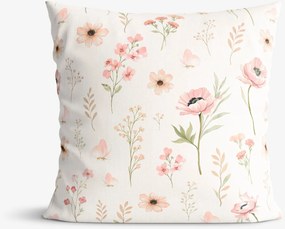 Goldea díszpárnahuzat - rózsaszín virágok 40 x 40 cm