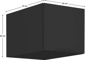 Felső szekrény, fekete, SIBER 40 NAGU-36 1F