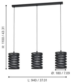 Eglo 99347 - Csillár zsinóron CREMELLA 3xE27/40W/230V