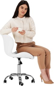 Irodai fotel, fehér/króm, ARGUS NEW