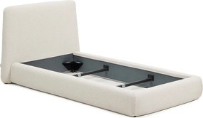 Bézs kárpitozott egyszemélyes ágy ágyrács nélkül 90x200 cm Martina – Kave Home