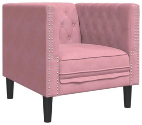 rózsaszín bársony Chesterfield kanapéfotel