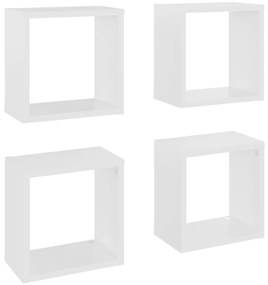 4 db fehér fali kockapolc 26 x 15 x 26 cm