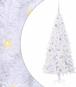 vidaXL Mű karácsonyfa 300 LED-del állvánnyal Fehér 180 cm PVC és Acél