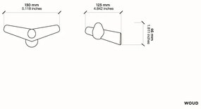 Fogas "Tail Wing", kicsi, 2 változat - Woud Variáns: világos tölgyfa