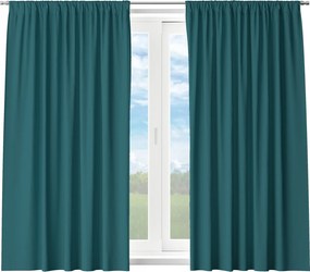 Kész Függöny Szalagos Béka 140X160 CM Függöny Smaragd Türkiz 5126