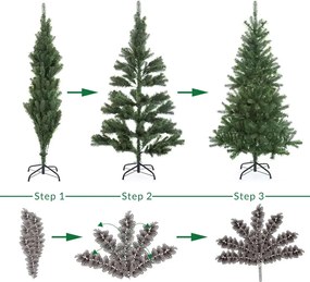 Casaria® Műkarácsonyfa 140 cm + állvány