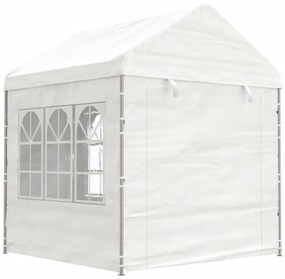 fehér polietilén pavilon tetővel 6,69 x 2,28 x 2,69 m