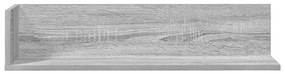 2 db szürke sonoma színű szerelt fa fali polc 75x16,5x16,5 cm