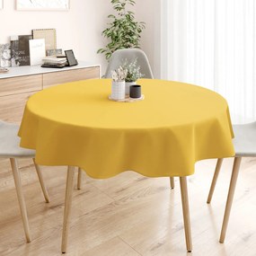 Goldea pamut asztalterítő - mézsárga - kör alakú Ø 100 cm