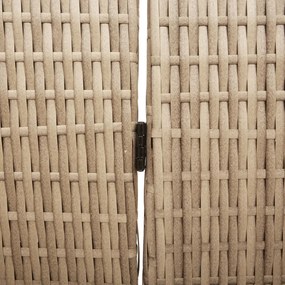 6 paneles térelválasztó, hajtható, bézs, 294x180 cm, poly rattan