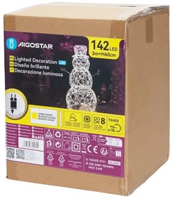 Aigostar-LED Kültéri karácsonyi dekoráció LED/3,6W/31/230V 2700K 60cm IP44 hóember