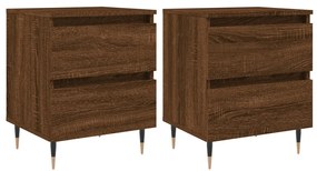 2 db barna tölgyszínű éjjeliszekrény 40 x 35 x 50 cm