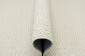 Hurkapálca Szőnyeg Divatos Krémszínű Vastag Szövésű Halszálka Boho Havanna 350x400 cm