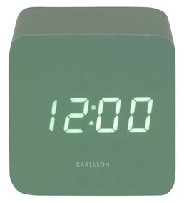 Karlsson 5982GR design LED óra ébresztővel, zöld,7 cm