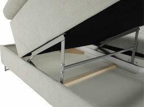 Ülőgarnitúra tárolóhellyel, világosszürke, szövet, balos, BUTON R